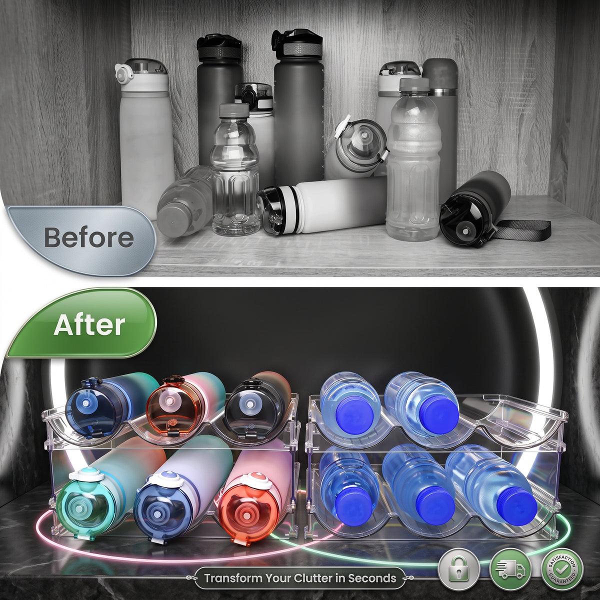 SipStack™ 2.0 - The Best Water Bottle Organizer